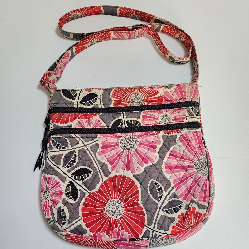 Vera Bradley Triple Zip Hipster Cherry Blossom crossbody bag Purse